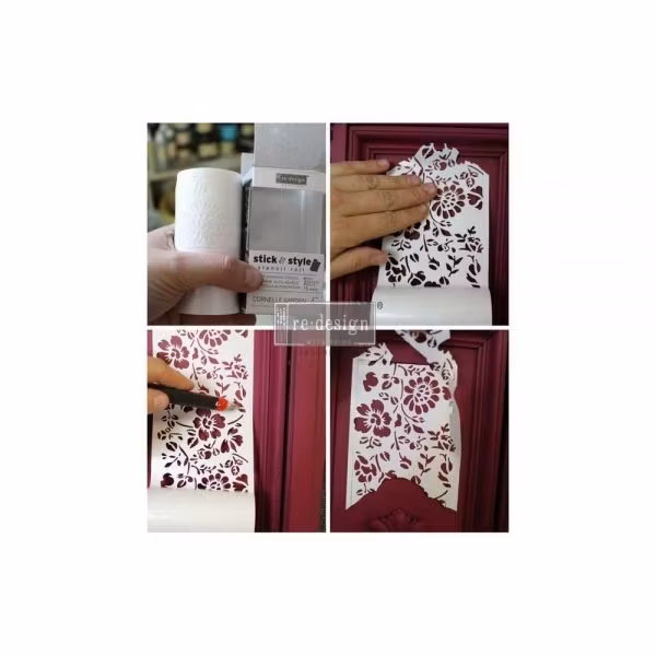 Re Design Schablon STICK & STYLE Cornell Garden - ​​​​​Rulle ca 10cm x 13.7m