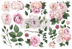 Re Design Décor Transfers® - Delicate Roses - LITEN ca 30x46cm