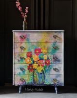 MINT - A3 Decoupagepapper (ca 30x42cm) - Karen's TECHNICOLOUR BOUQUET