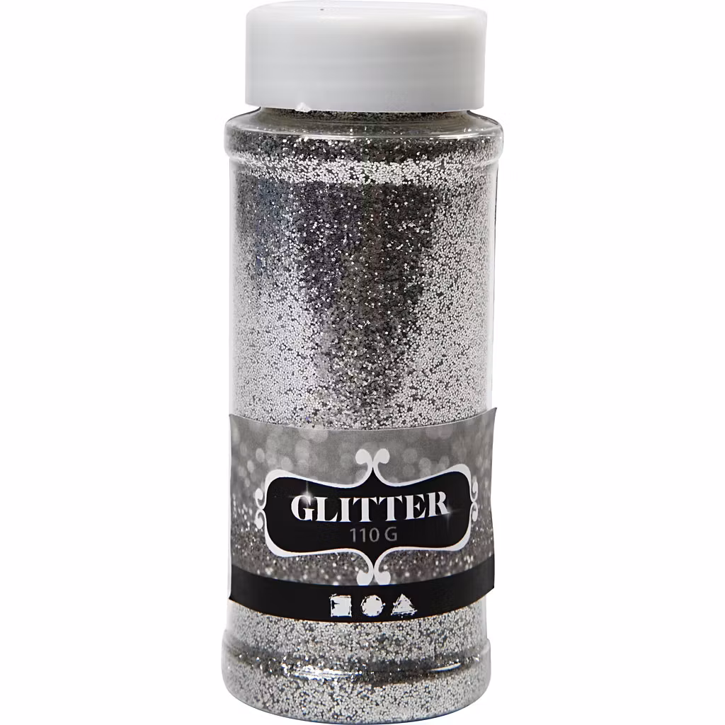 Glitter i ströburk 110g - SILVER