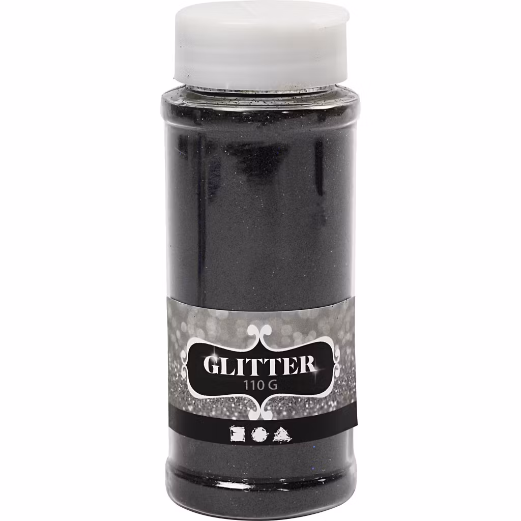 Glitter i ströburk 110g - Svart