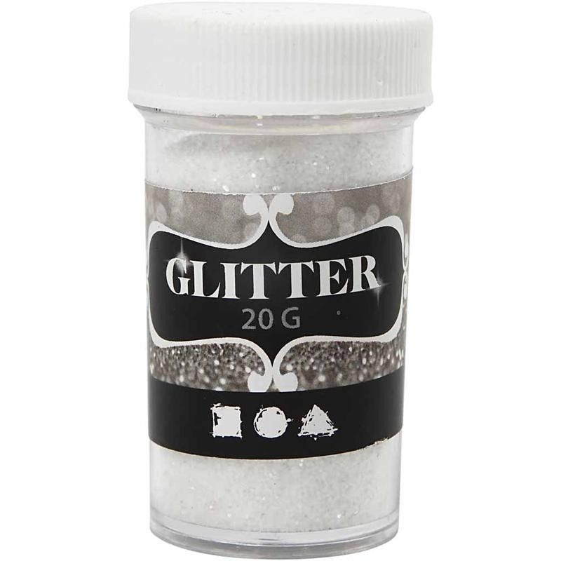 Glitter i ströburk 20g - Vitt