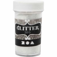 Glitter i ströburk 20g - Vitt