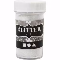 Glitter i ströburk 20g - Vitt