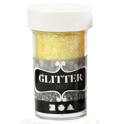 Glitter i ströburk 20g - Gult