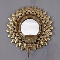 Filipiniana - Sunburst Flambeau - Väggdekoration / Ljusbricka med spegel (S) Ø 24cm