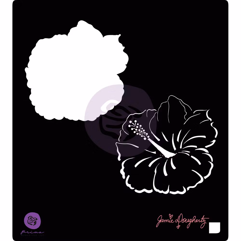 Prima Lager-på-lager schablon Hibiscus ca 15x15cm