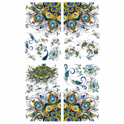 Belles and Whistles - Transfer- Retro Peacock ca 96x61cm