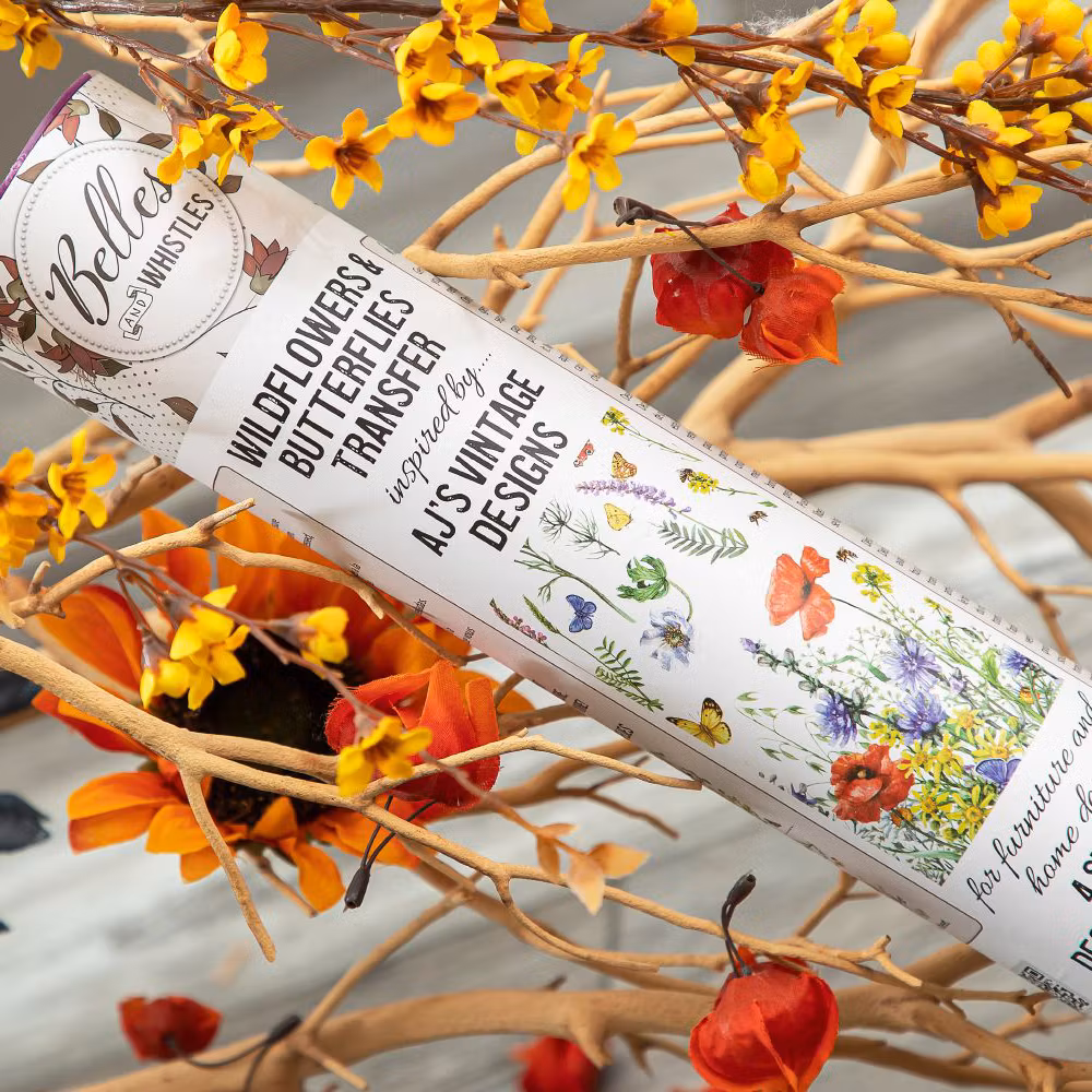 TRANSFER Dixie Belle - Belles and Whistles - Dekortransfer Wildflowers & Butterflies
