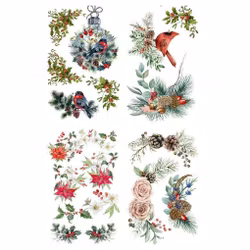 Belles and Whistles - Transfer - Evergreen & Holly ca 96x61cm