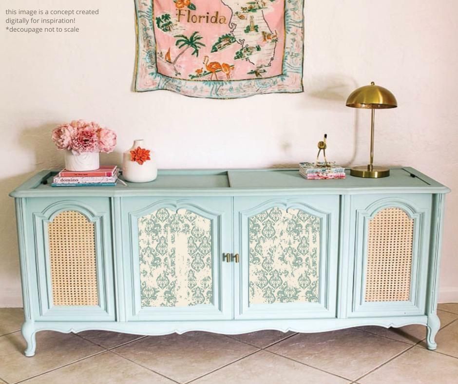 DECOUPAGEPAPPER - Belles and Whistles Rice Papers - Distressed Damask
