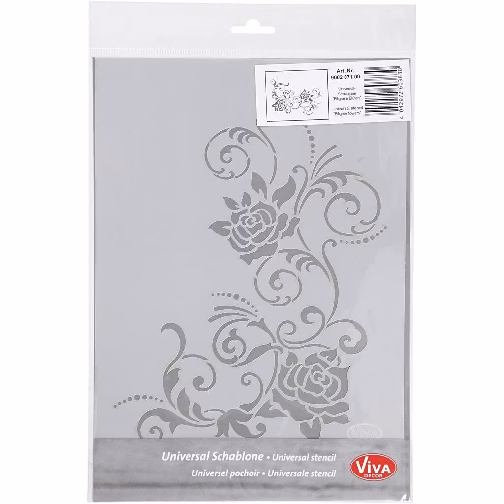 Viva Decor Stencil - A4 Schablon - Filigree Flowers
