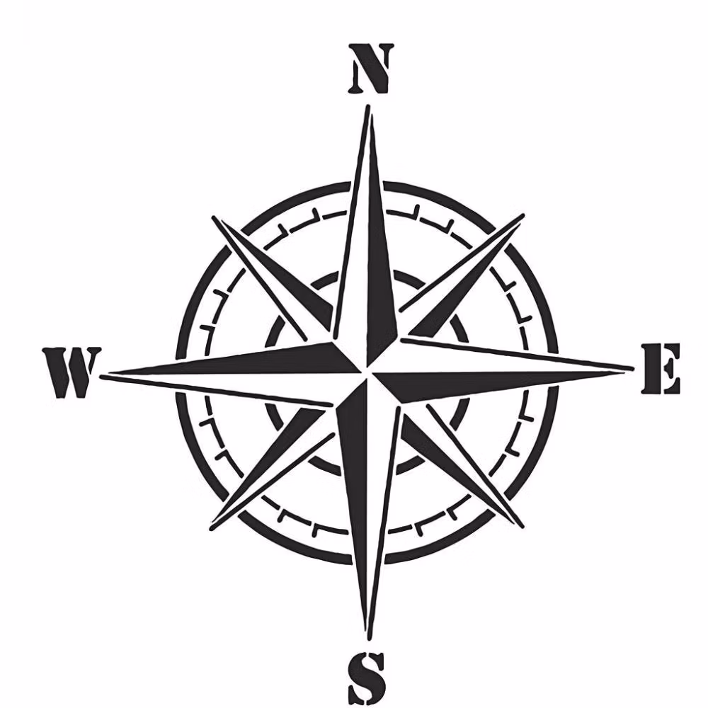 Viva Decor Stencil - A4 Schablon - Compass Rose