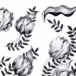 ReDesign Décor Transfers® - Mono Tulip ca 61x89cm