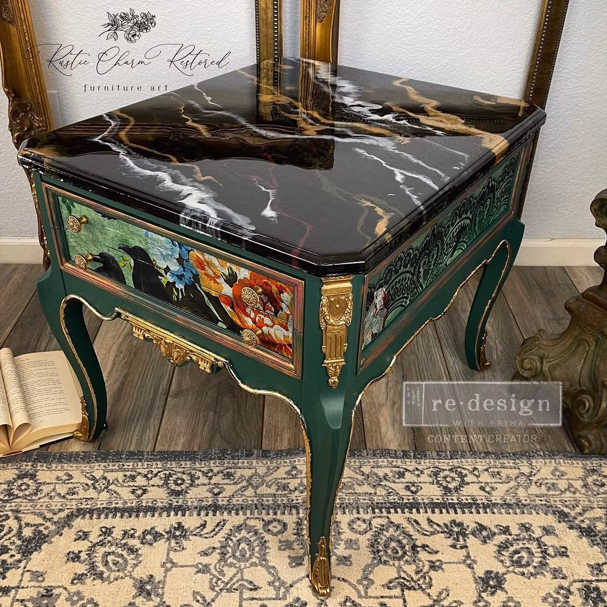 DECOUPAGE - Re Design Tissue Paper - Cece Retro Garden - Photo Credit: @rusticcharmrestored