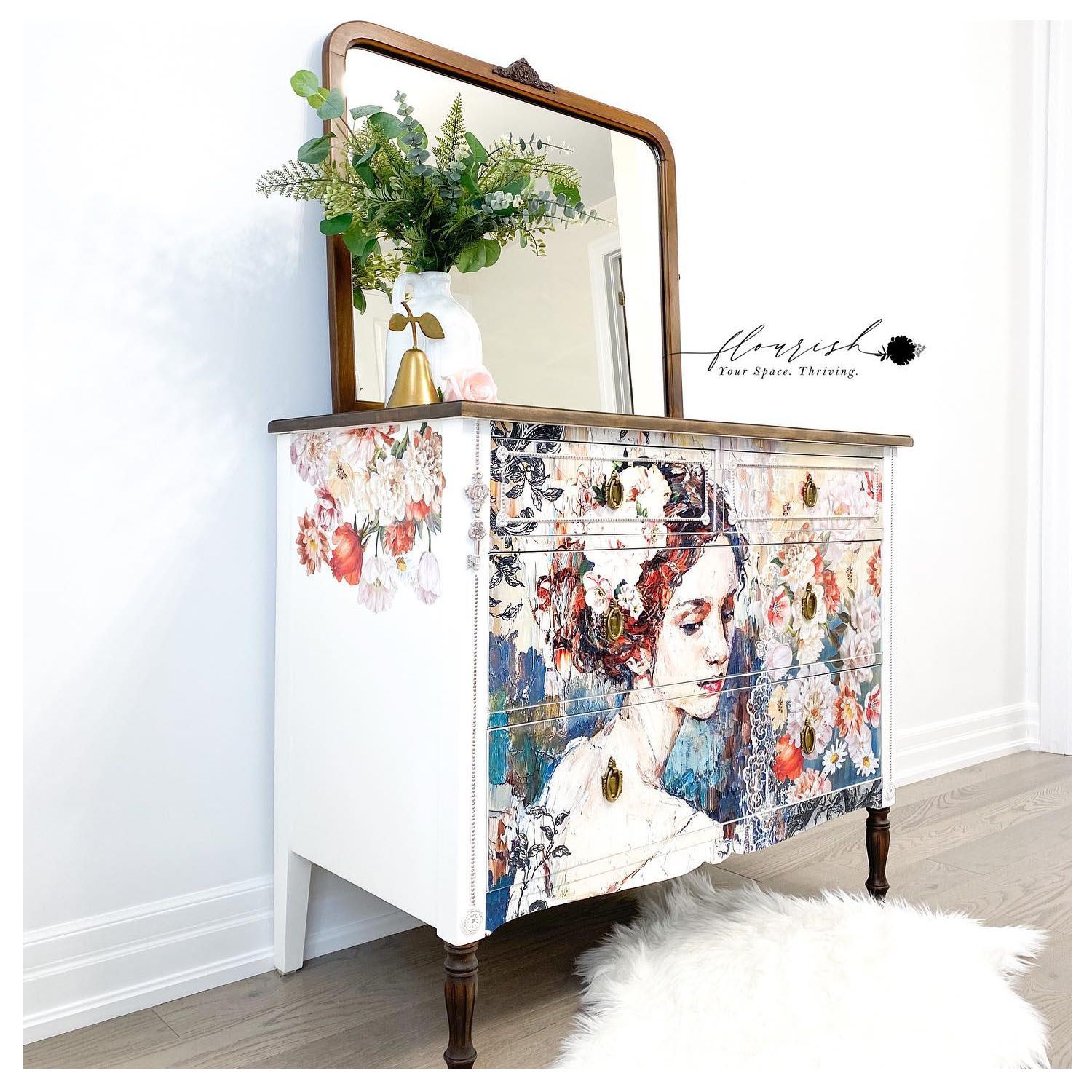 DECOUPAGE - Re Design - A1 Tissue Paper - Peaceful Ponder - Photo Credit @yourspacethriving