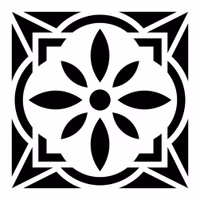 Schablon ca15x15cm - Cement tile No:6