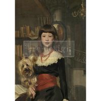 Re Design - A1 Rice Paper (Mulberry) - A Girl And Her Pup - ca 59x84cm