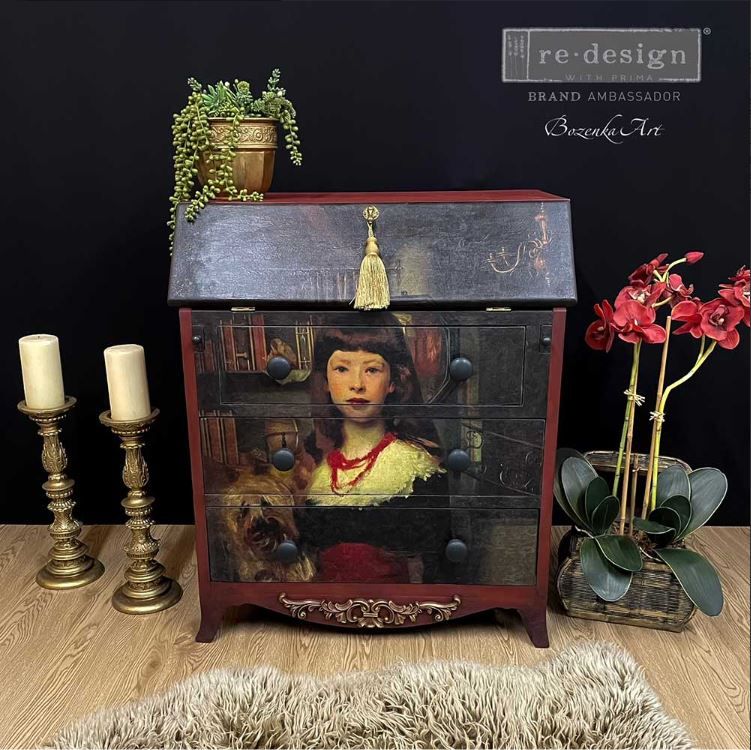 DECOUPAGE - Re Design - A1 Tissue Paper - A girl and her pup -  Photo credit: @Bozena.Maxwell