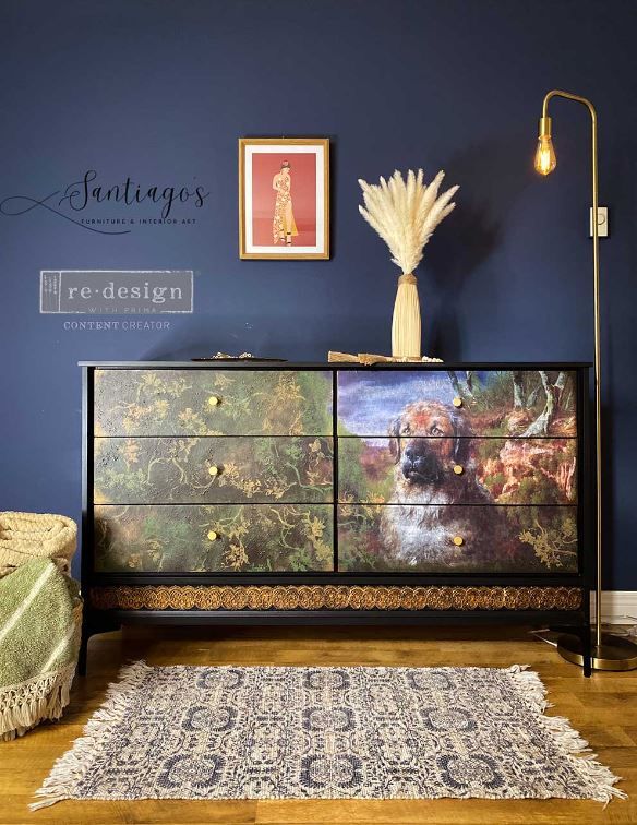 DECOUPAGE - Re Design - A1 Tissue Paper - A Loyal Friend -  Photo credit: @santiagosfurnitureinteriorart