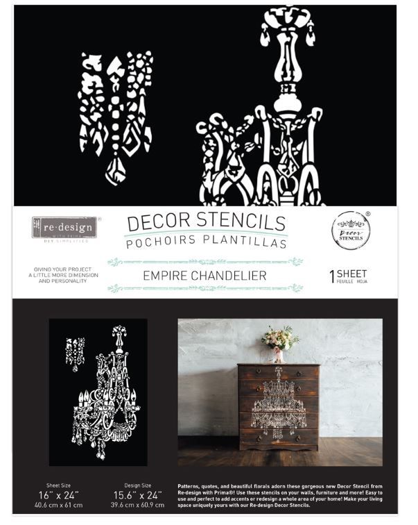 SCHABLON - Re Design Décor Stencil - EMPIRE CHANDELIIER