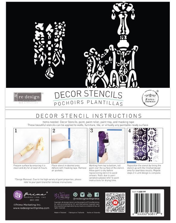 SCHABLON - Re Design Décor Stencil - EMPIRE CHANDELIIER