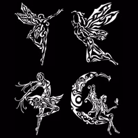 DBP Belles & Whistles - 4 st Schabloner ca 18 x 23cm - Fairies