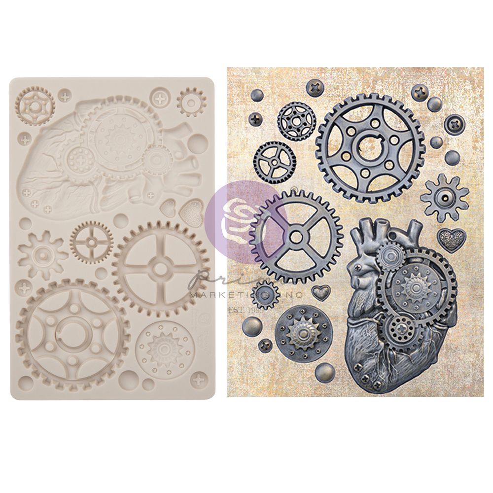 SILIKONFORM - Finnabair - Imaginarum Mould - Steampunk - Mixed Media - Love Machine