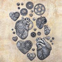 Finnabair - Imaginarum Mould - Silikonform - Steampunk Hearts