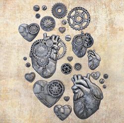 Finnabair - Imaginarum Mould - Silikonform - Steampunk Hearts