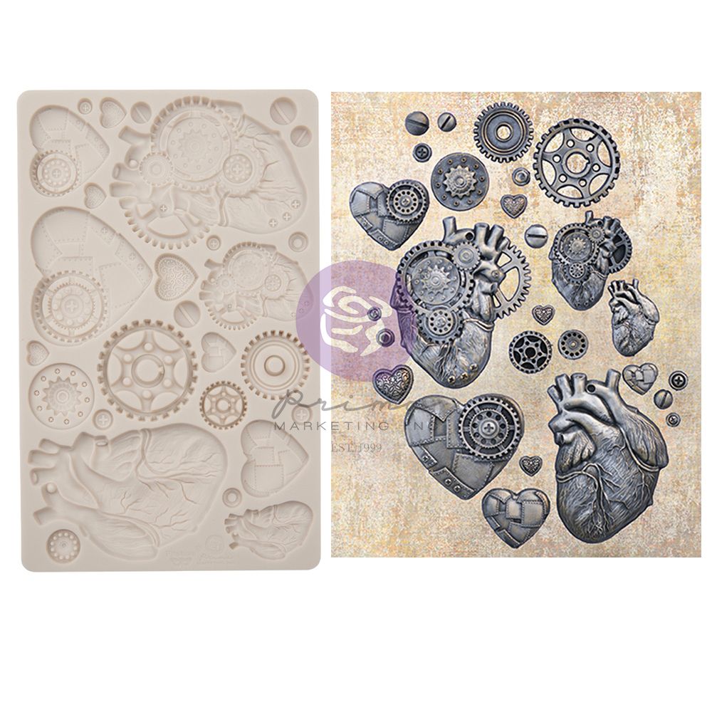 SILIKONFORM - Finnabair - Imaginarum Mould - Steampunk - Mixed Media - Steampunk Hearts