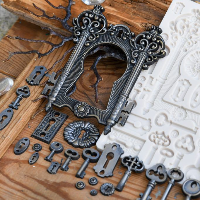 SILIKONFORM - Finnabair - Imaginarum Mould - Steampunk - Mixed Media - Locks and Keys