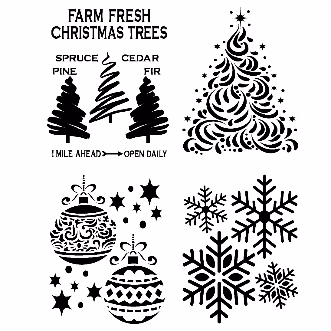 SHABLONER - Dixie Belles & Whistles Stencil - Holiday Joy