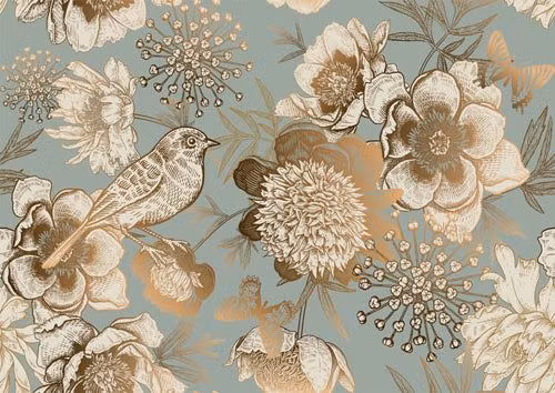 DECOUPAGE - Mint By Michelle - FOIL BIRD - A3 Decoupagepapper