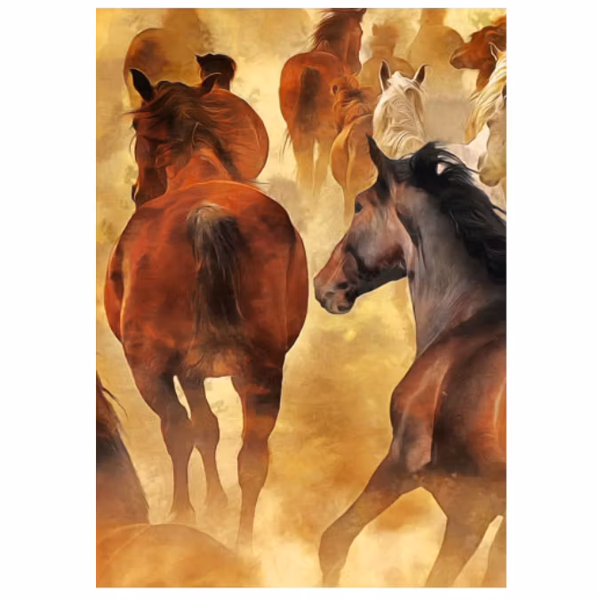 DECOUPAGE - Mint By Michelle - HERD OF HORSES - A1 Decoupagepapper