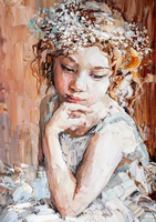 MINT - A3 Decoupagepapper (ca 30x42cm) - PENSIVE GIRL