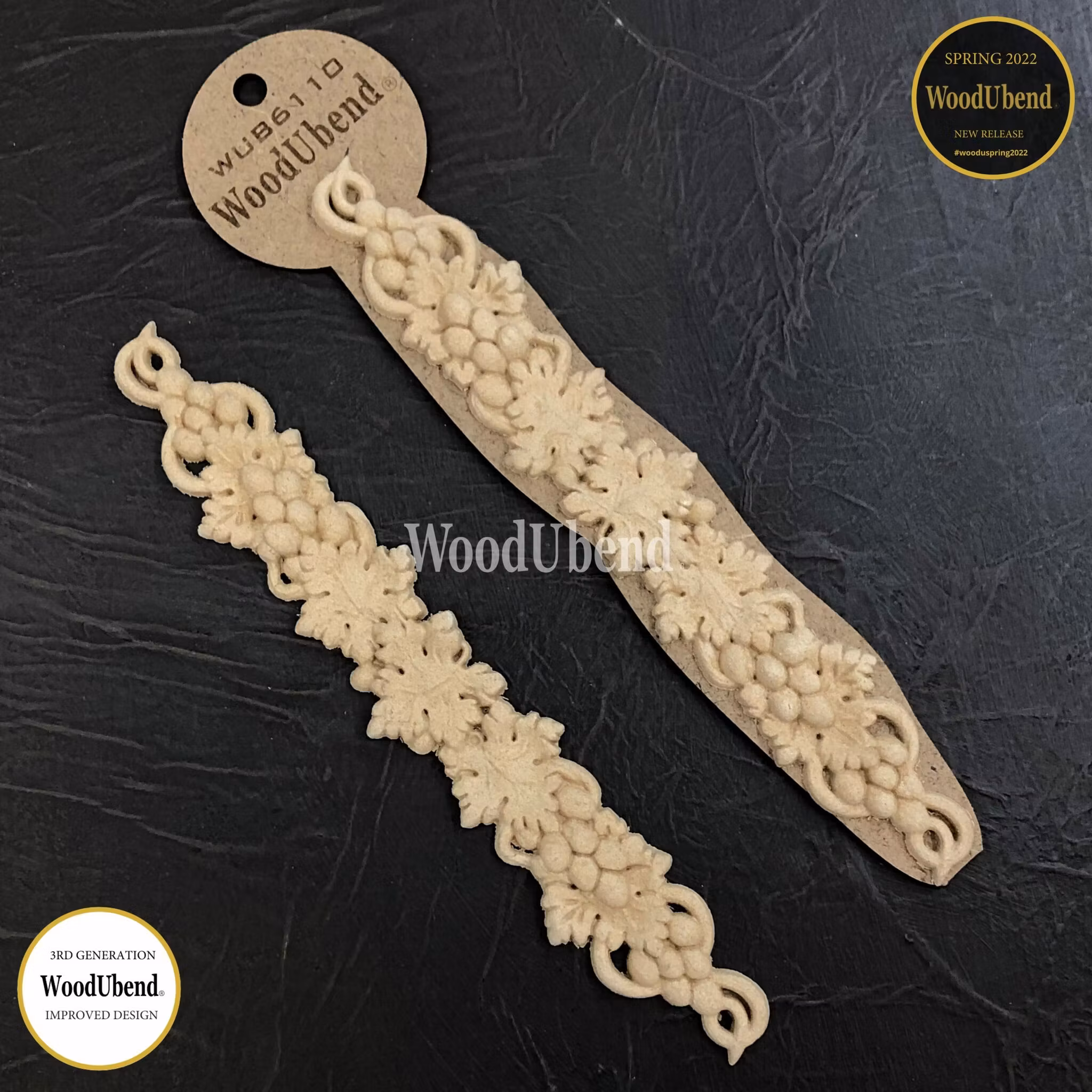 FLEXIBLA ORNAMENT - WoodUbend - Wine & Grapes - WUB6110 (2-pack)