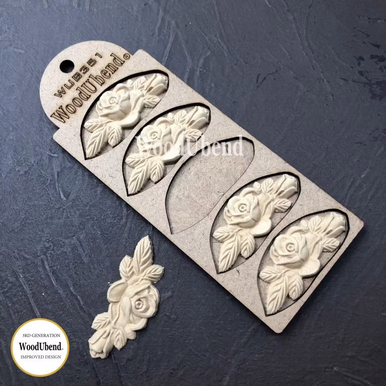 FLEXIBLA ORNAMENT - WoodUbend - Rose Garlands - WUB0348 (5-pack)