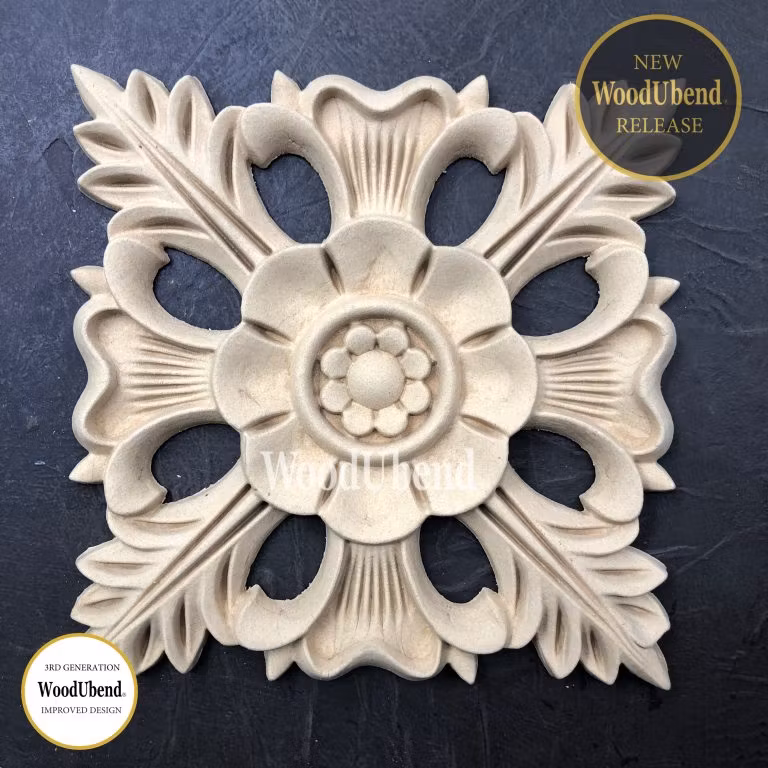 FLEXIBLA ORNAMENT - WoodUbend - Decorative Floral Squares (XL) WUB1352.18 (2-pack)