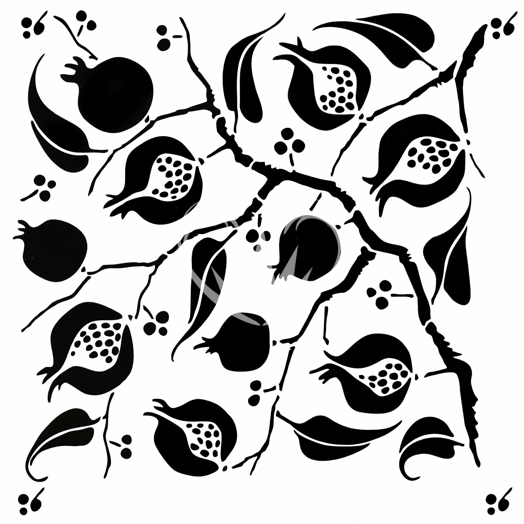 SCHABLON - Posh Chalk Stencil - Pomegranate Tree
