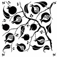 Posh Chalk® Schablon - Pomegranate Tree - 30x30cm