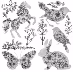 ReDesign Décor Transfers® - Scribbled Animals LITEN 30x46cm