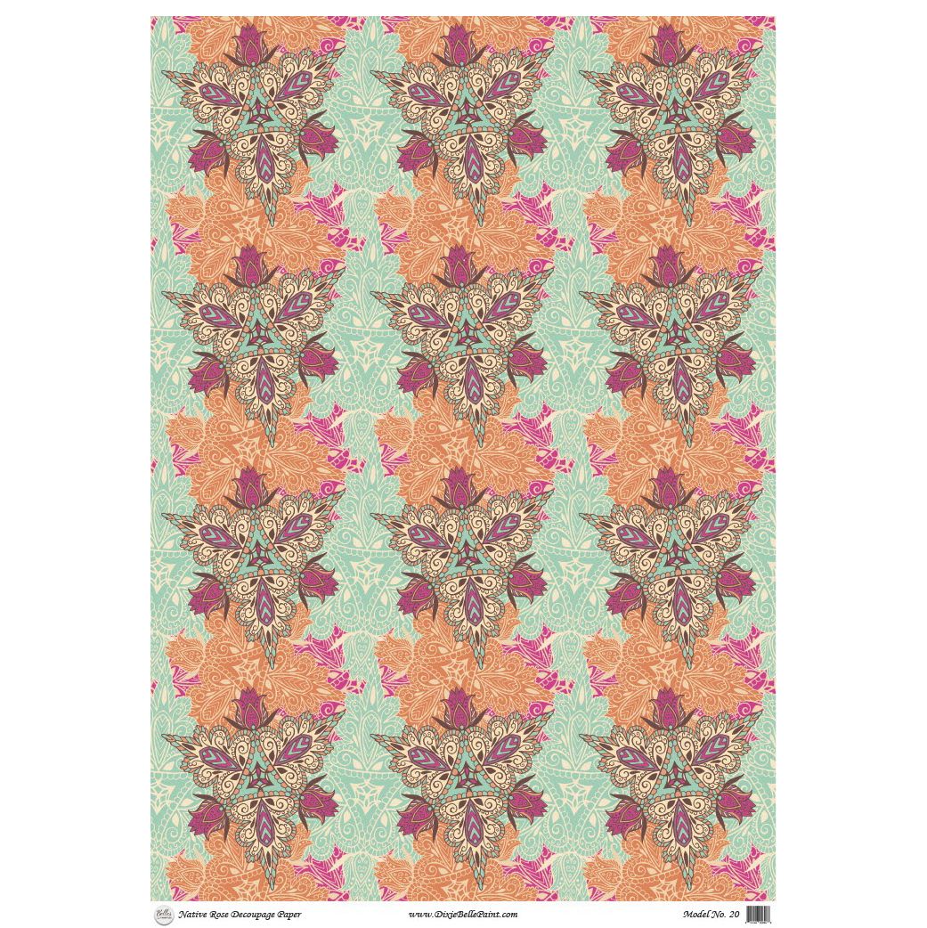 Belles and Whistles Rice Papers - Native Rose - A1 ca 59x84cm