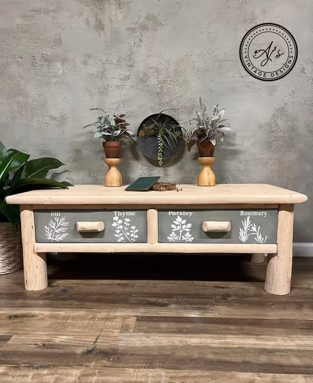 SCHABLON - Belles and Whistles Stencil - LOCALLY GROWN - Photo Credit: @AjsVintageDesigns