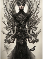 MINT - A3 Decoupagepapper (ca 30x42cm) - BLACK WIDOW