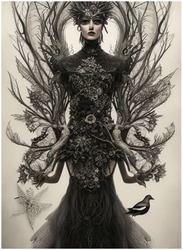 MINT - A3 Decoupagepapper (ca 30x42cm) - BLACK WIDOW