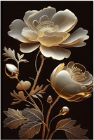 MINT - A3 Decoupagepapper (ca 30x42cm) - GOLDEN BLOOM 1