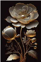 MINT - A3 Decoupagepapper (ca 30x42cm) - GOLDEN BLOOM 2
