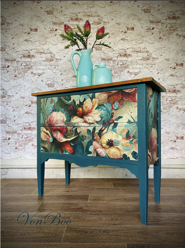 DECOUPAGE - MINT - Decoupagepapper  - WAVE OF FLORALS