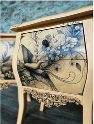 MINT - A3 Decoupagepapper (ca 30x42cm) - BOTANICAL In Black & White